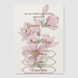 Invitación magnética de boda floral pastel soñador