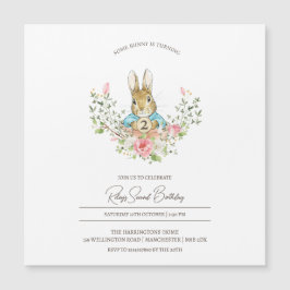 Invitación magnética de cumpleaños de Peter Rabbit