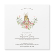 Invitación magnética de cumpleaños de Peter Rabbit