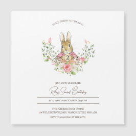 Invitación magnética de cumpleaños de Peter Rabbit