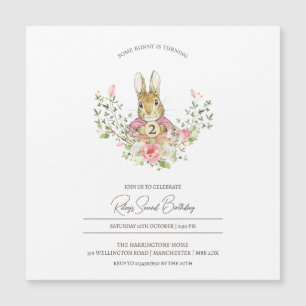 Invitación magnética de cumpleaños de Peter Rabbit