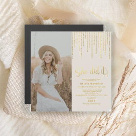 Invitación magnética de fotos para fiesta de gradu