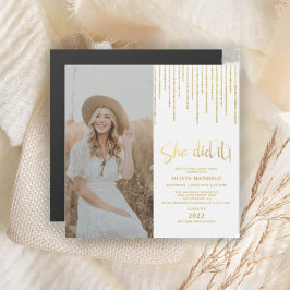 Invitación magnética de fotos para fiesta de gradu