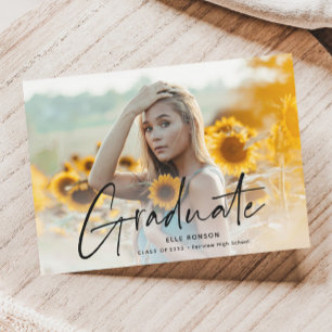Invitación magnética de graduación con foto de let