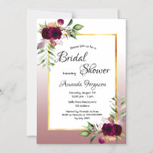 Invitación magnética de la ducha de novia rosa de 