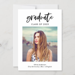 Invitación magnética de la foto de un graduado con