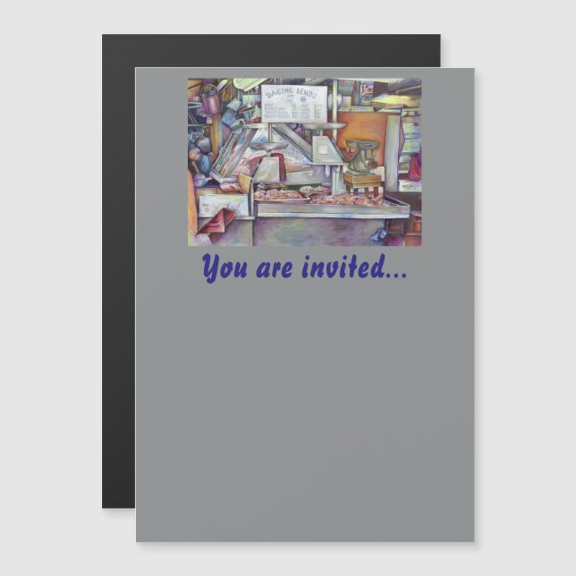 Invitación Magnética De vuelta en diez minutos, olvidé el cumpleaños de (Anverso/Reverso)