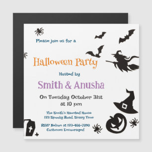 Invitación magnética del partido Halloween para ad
