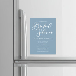 Invitación Magnética Despedida de soltera personalizada de azul polvori