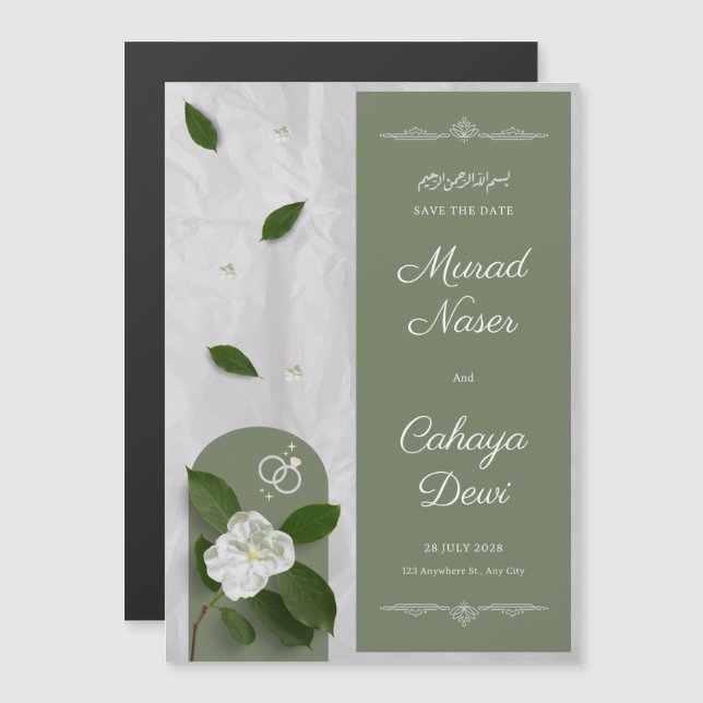INVITACIÓN MAGNÉTICA DÍA DE LA BODA 2026 JUNIO (Anverso/Reverso)