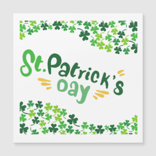 Invitación Magnética Día de San Patricio,Trébol de cuatro hojas,Irlandé