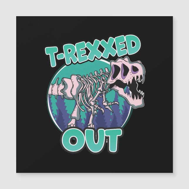 Invitación Magnética Dinosaurio con T-Rex (Anverso)