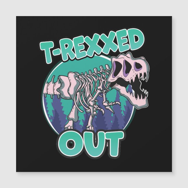 Invitación Magnética Dinosaurio con T-Rex (Anverso)