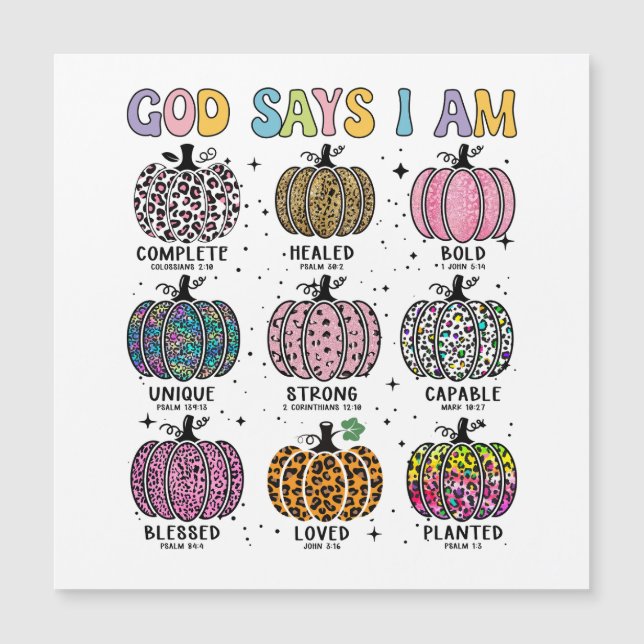 Invitación Magnética Dios dice que soy hoja caída de otoño otoño cosech (Anverso)