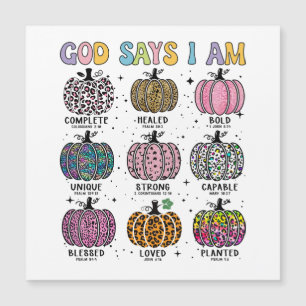 Invitación Magnética Dios dice que soy otoño cosecha cayendo hoja Hal