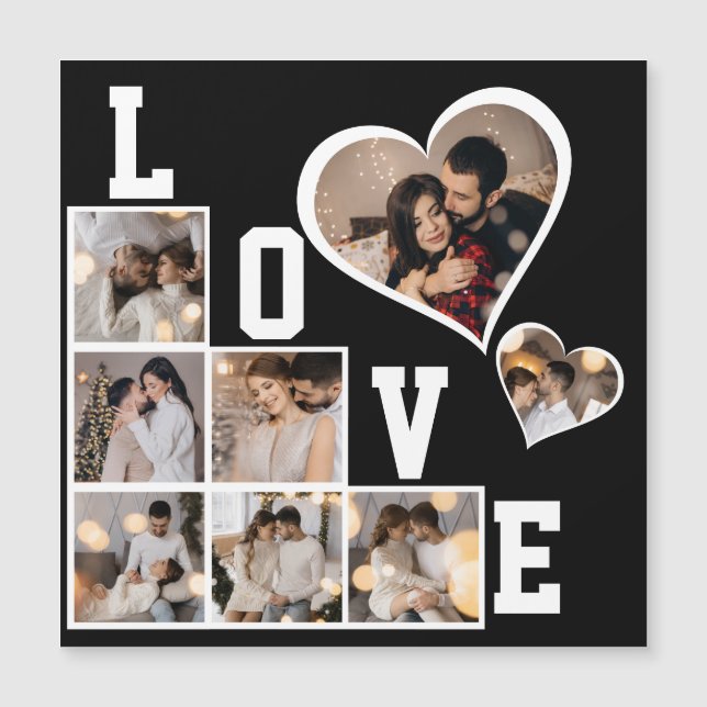 Invitación Magnética Diseña tu propio collage de 8 fotos (Anverso)