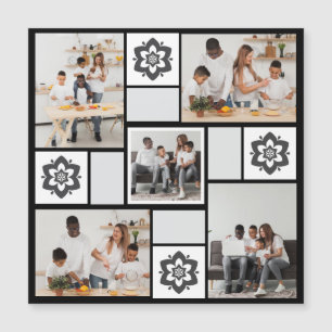 Invitación Magnética Diseña tu propio collage floral de 5 fotos