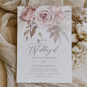 Invitación Magnética Diseñador moderno y moderno Rosa Boda Rubor