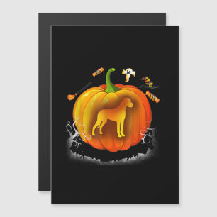 Invitación Magnética disfraz de calabaza de perro rottweiler halloween