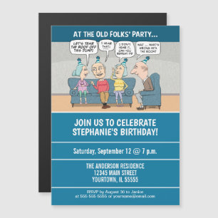 Invitación Magnética Divertida fiesta de cumpleaños de viejos amigos