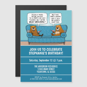 Invitación Magnética Divertida fiesta de cumpleaños para los beavers