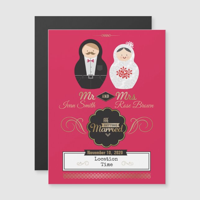 Invitación Magnética Dólares anidantes (Anverso/Reverso)