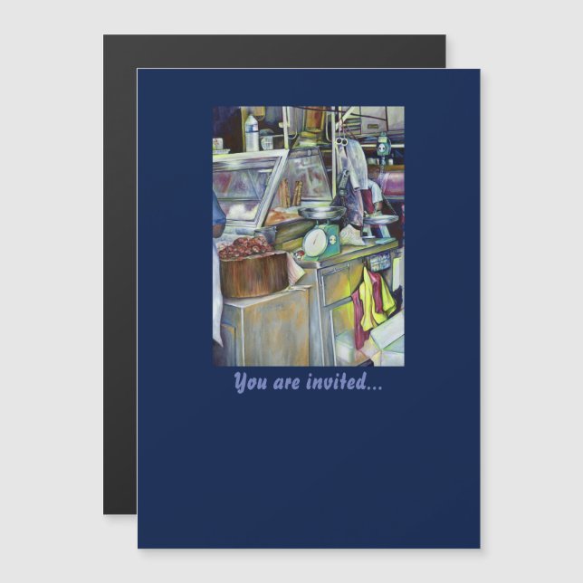 Invitación Magnética ¿Dónde está el curry de la cabeza de pescado?Singa (Anverso/Reverso)