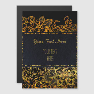 Invitación magnética Doodle Floral Gold G523
