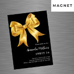 Invitación Magnética Dorado negro de lujo Sweet 16<br><div class="desc">Un fondo negro clásico,  decorado con un gran arco dorado. Personalice y agregue un nombre y detalles del fiesta.</div>