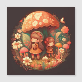 Invitación Magnética Dos pequeñas y lindas niñas elfas