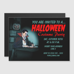 Invitación Magnética Drácula invita a fiesta de Halloween