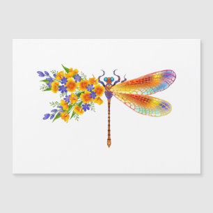 Invitación Magnética Dragón de flores amarillas