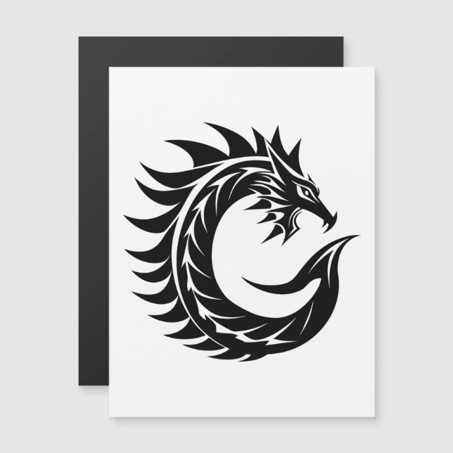 Invitación Magnética Dragon Styled Letter C, Dragon Alphabet, Monogram (Anverso/Reverso)