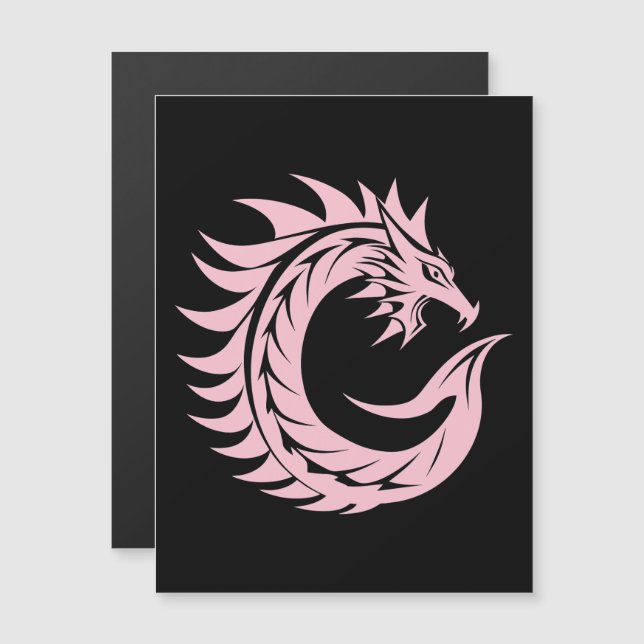 Invitación Magnética Dragon Styled Letter C, Dragon Alphabet, Monogram (Anverso/Reverso)