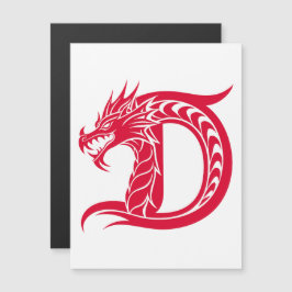 Invitación Magnética Dragon Styled Letter D, Dragon Alphabet, Monogram