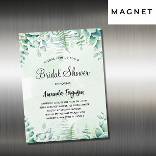 Invitación Magnética Ducha de novia lujo de eucalipto de madera