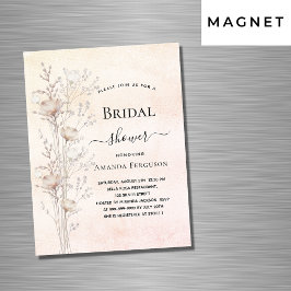 Invitación Magnética Ducha de novia polvorienta crema flores silvestres