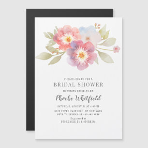 Invitación Magnética Ducha nupcial acuarela Floral moderna Botánica