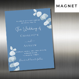 Invitación Magnética Duste eucalipto azul boda