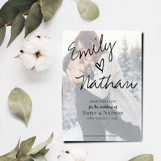 Invitación Magnética Efecto de falso Vellum Foto Boda Guardar la Fecha