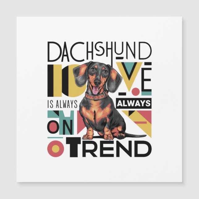 Invitación Magnética El Amor De Dachshund Siempre Está En Tendencia (Anverso)