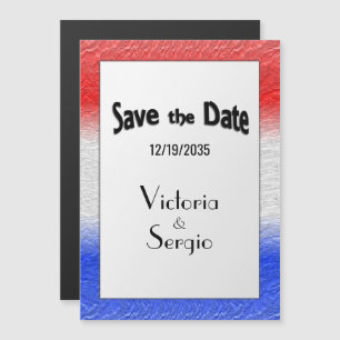 Invitación Magnética El blanco rojo y el azul salvan la fecha