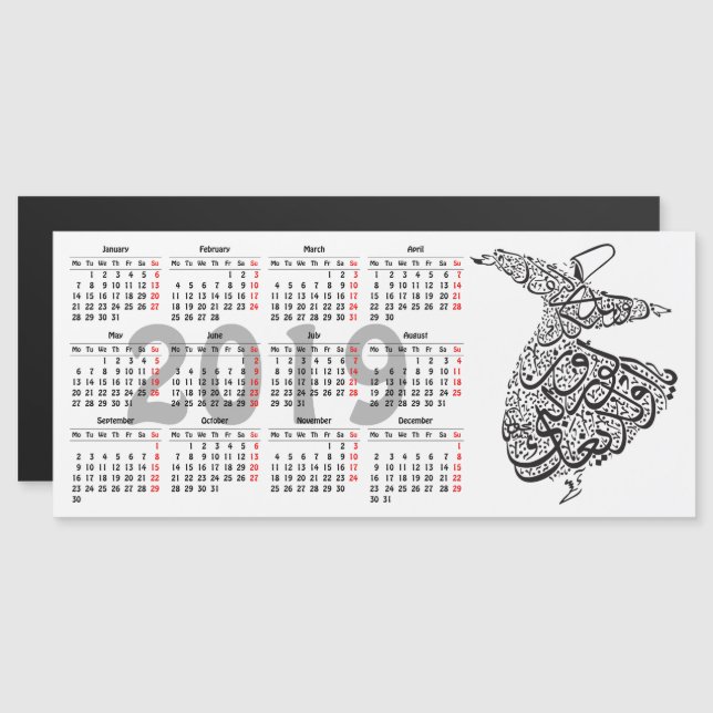 Invitación Magnética El calendario Dervish 2019 (Anverso/Reverso)