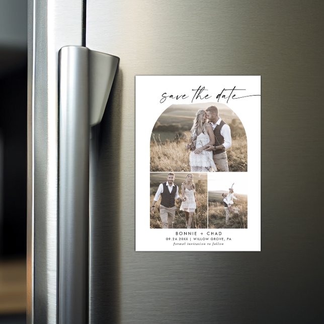 Invitación Magnética El Collage de fotos moderno del Boho Arch salva la (Subido por el creador)