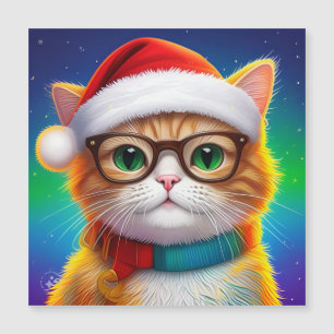 Invitación Magnética El gato Navidad Santa Claus-68265
