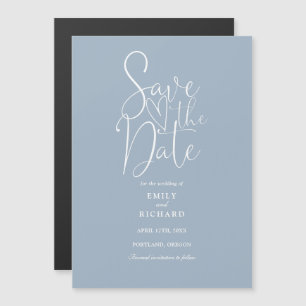 Invitación Magnética El guión moderno Una Polvorienta Boda Azul Salva L