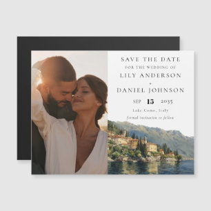 Invitación Magnética El lago Como Italia Foto Boda Salvar La Fecha
