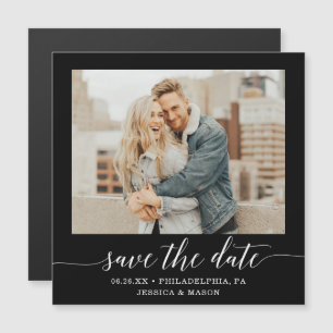 Invitación Magnética Elegancia mínima Fotomía Boda Salvar La Fecha Magn