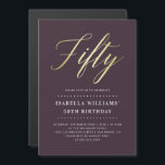 Invitación Magnética Elegancia simple| Faux Gold Quincuagésimo cumpleañ<br><div class="desc">Elegancia simple| Faux Gold Quincuagésimo cumpleaños de Eugene Designs.</div>
