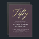 Invitación Magnética Elegancia simple| Faux Gold Quincuagésimo cumpleañ<br><div class="desc">Elegancia simple| Faux Gold Quincuagésimo cumpleaños de Eugene Designs.</div>